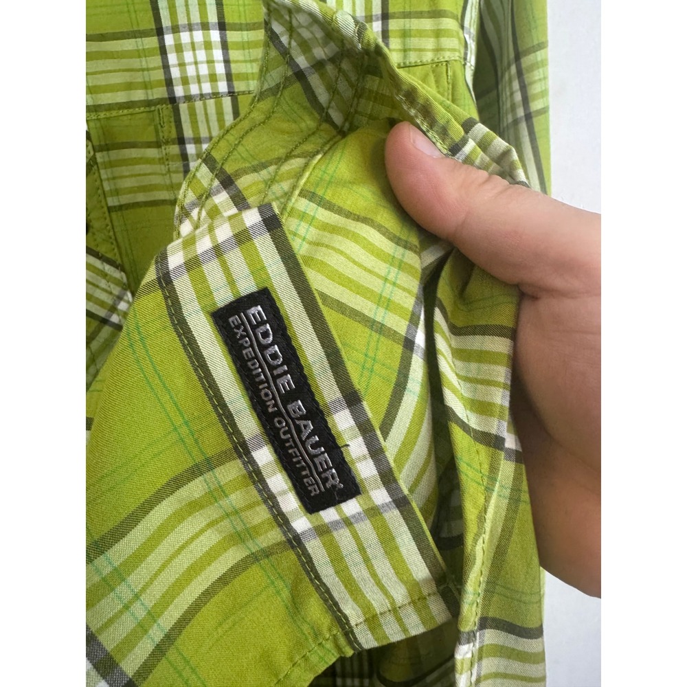 Eddie Bauer First Ascent Mens Green Plaid Long Sleeve Hiking Shirt Small - Picture 7 of 11